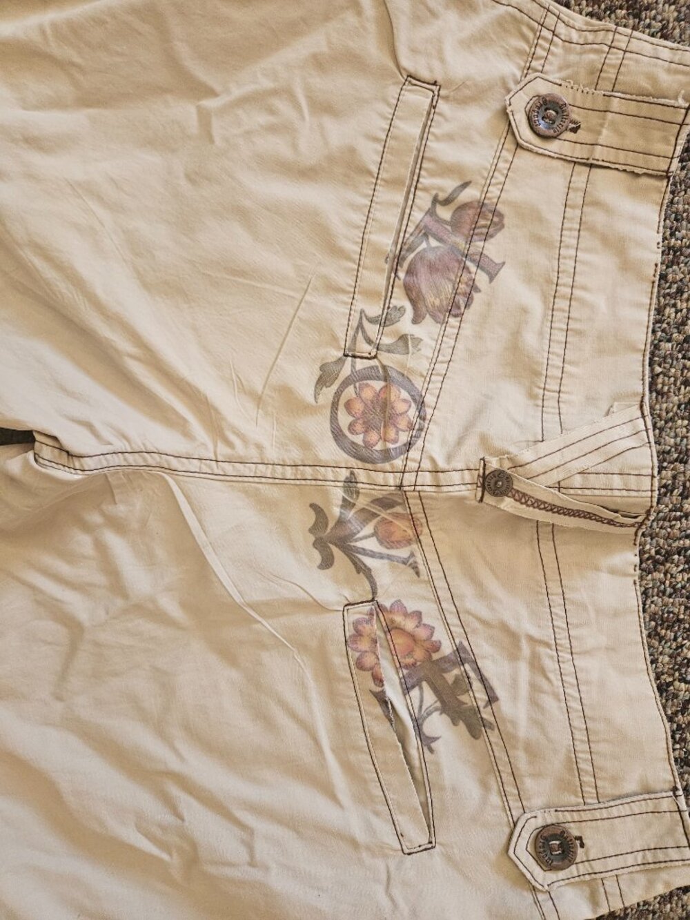 Vintage Butterfly Dropout Tiered Low Rise Flare Leg XS Festival ready - Picture 3 of 10